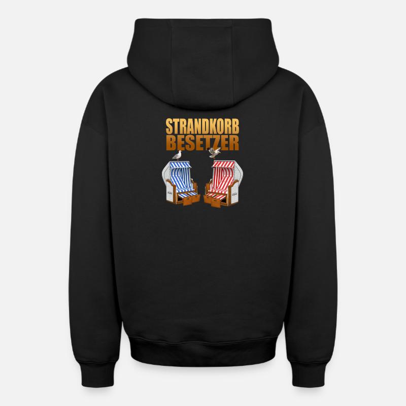 Strandkorb Besetzer - Oversized Heavyweight Unisex Zip Hoodie - Schwarz