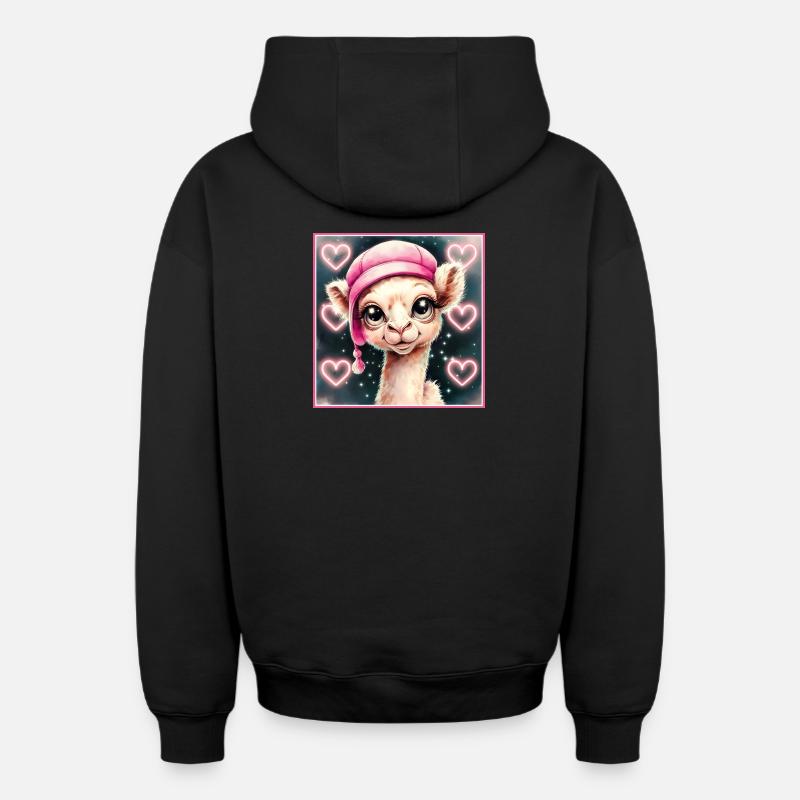 Chameau avec casquette endormie - Sweat à capuche unisexe zippé oversize épais SPREAD - noir