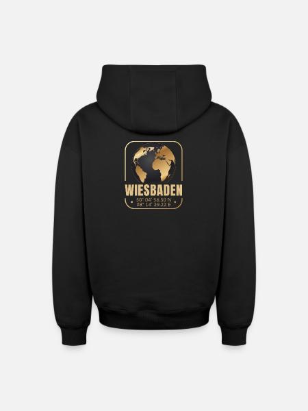 Wiesbaden - Oversized Heavyweight Unisex Zip Hoodie - Schwarz