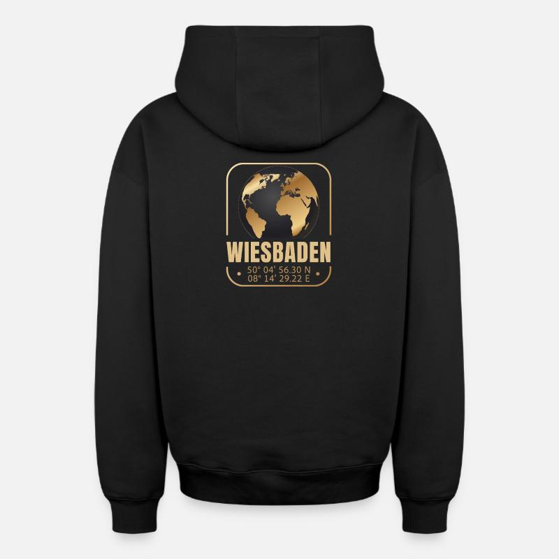 Wiesbaden - Oversized Heavyweight Unisex Zip Hoodie - Schwarz