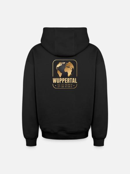 Wuppertal - Oversized Heavyweight Unisex Zip Hoodie - Schwarz