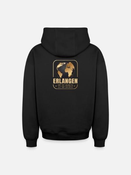 Erlangen - Oversized Heavyweight Unisex Zip Hoodie - Schwarz