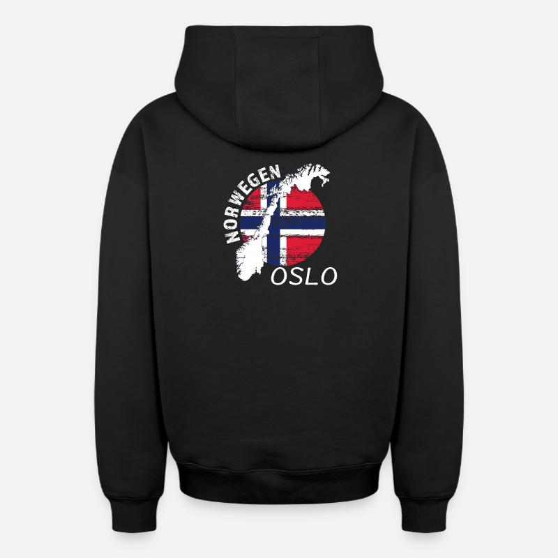 Oslo - Sweat à capuche unisexe zippé oversize épais SPREAD - noir