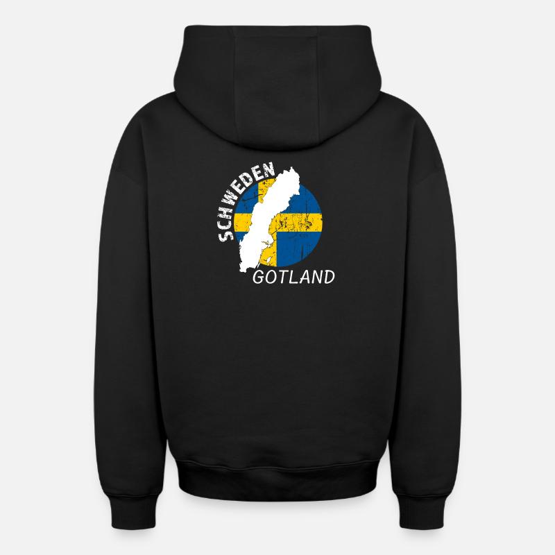 Gotland - Sweat à capuche unisexe zippé oversize épais SPREAD - noir