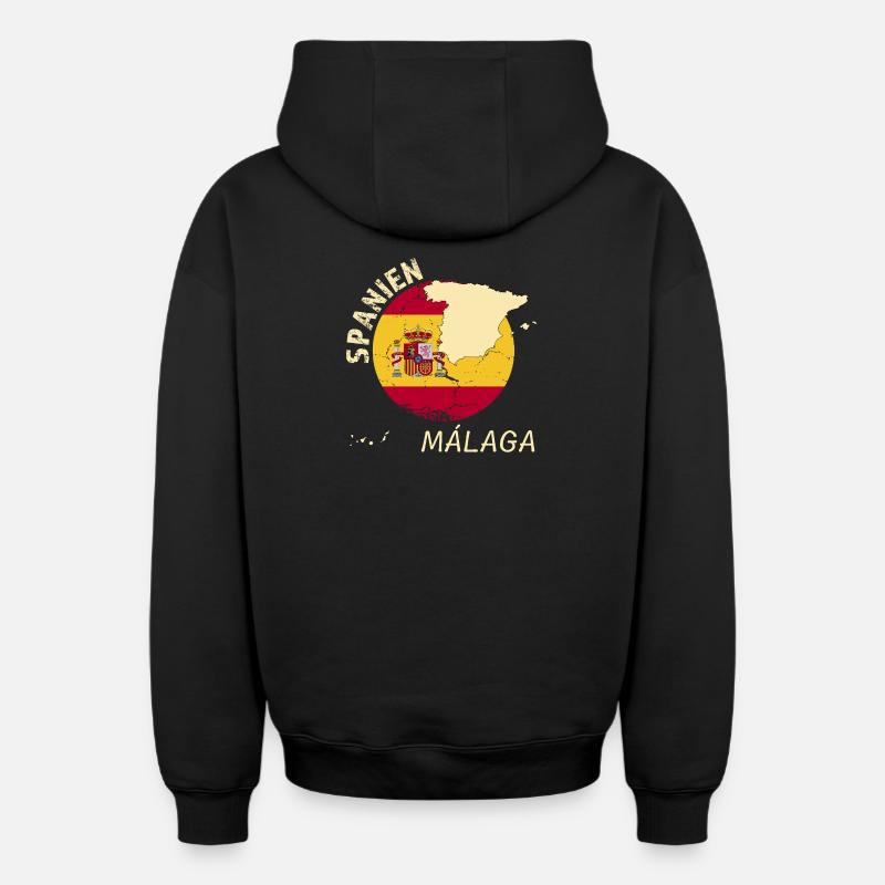 Malaga - Sweat à capuche unisexe zippé oversize épais SPREAD - noir