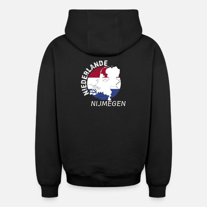 Nijmegen - Sweat à capuche unisexe zippé oversize épais SPREAD - noir