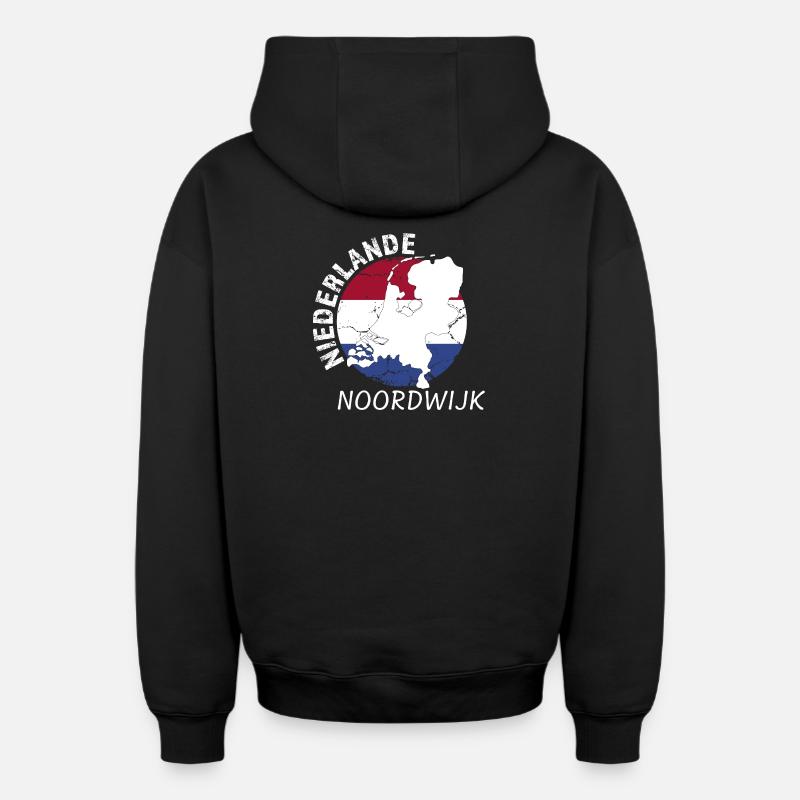 Noordwijk - Sweat à capuche unisexe zippé oversize épais SPREAD - noir