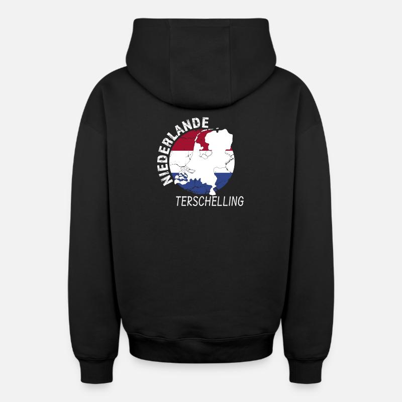 Terschelling - Sweat à capuche unisexe zippé oversize épais SPREAD - noir