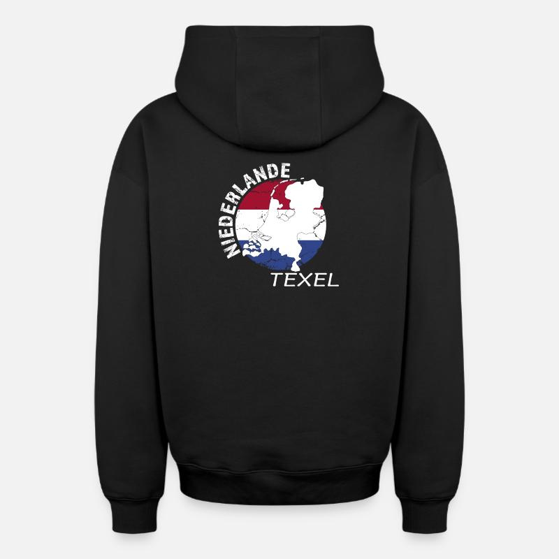Texel - Sweat à capuche unisexe zippé oversize épais SPREAD - noir