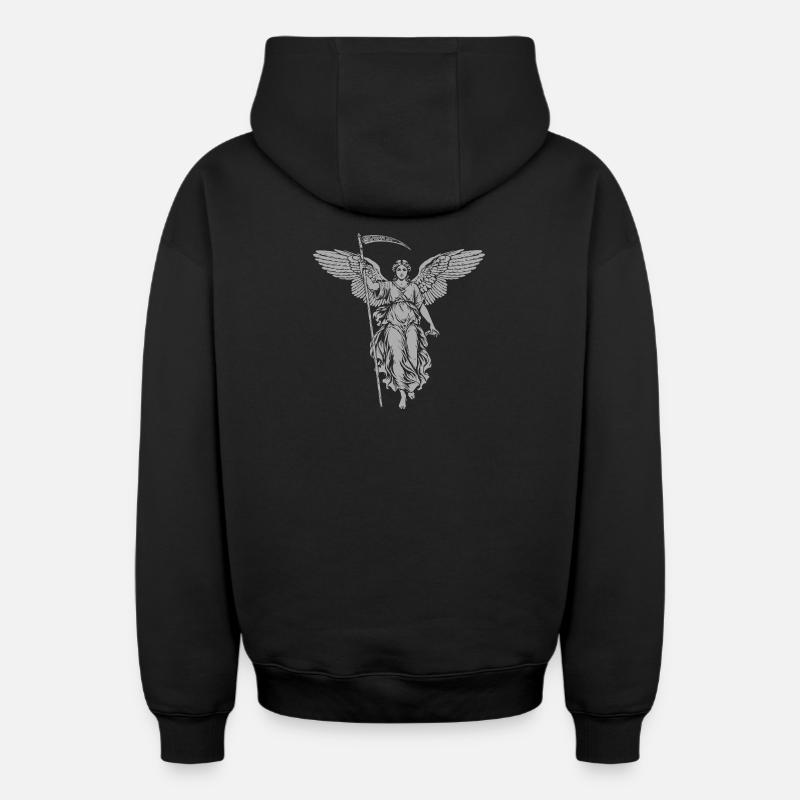 Archange ailé gardien - Sweat à capuche unisexe zippé oversize épais SPREAD - noir