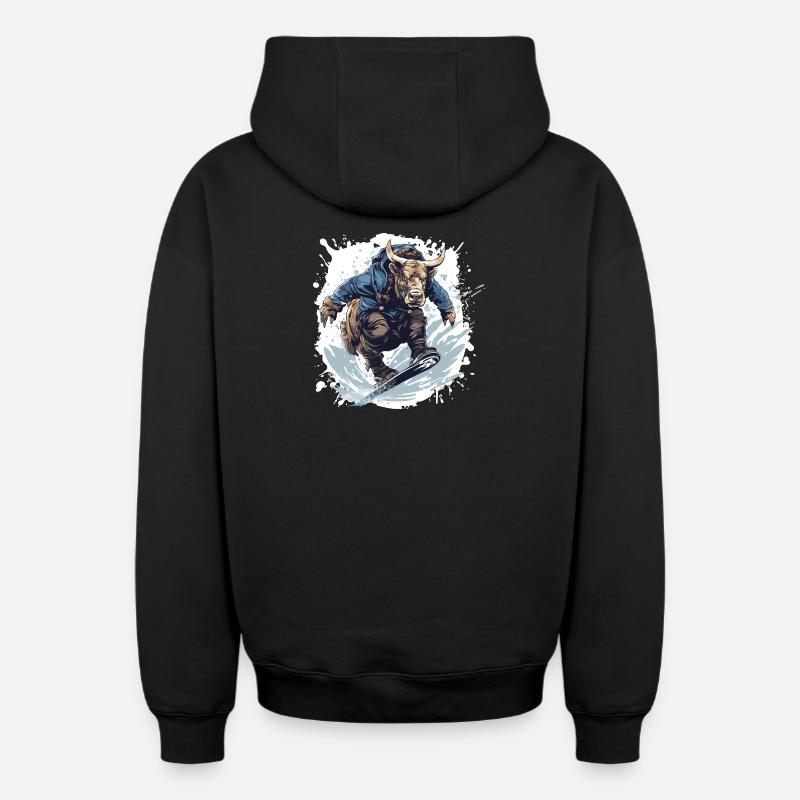 Bulle Snowboard Taurus - Sweat à capuche unisexe zippé oversize épais SPREAD - noir