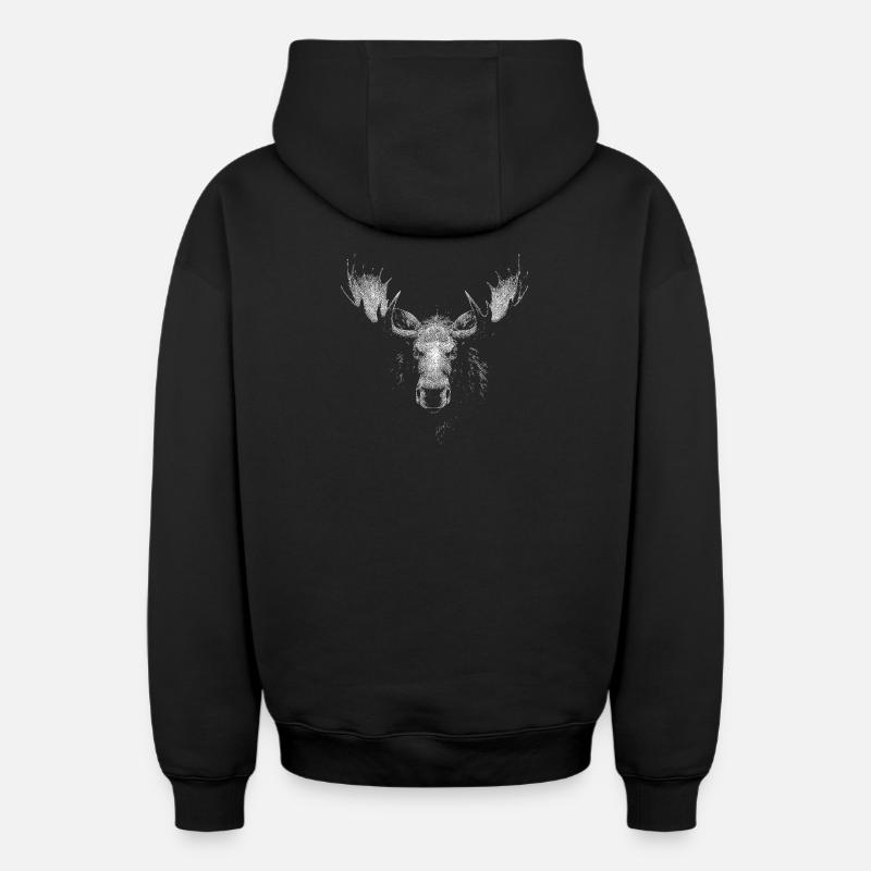 Élan - Sweat à capuche unisexe zippé oversize épais SPREAD - noir