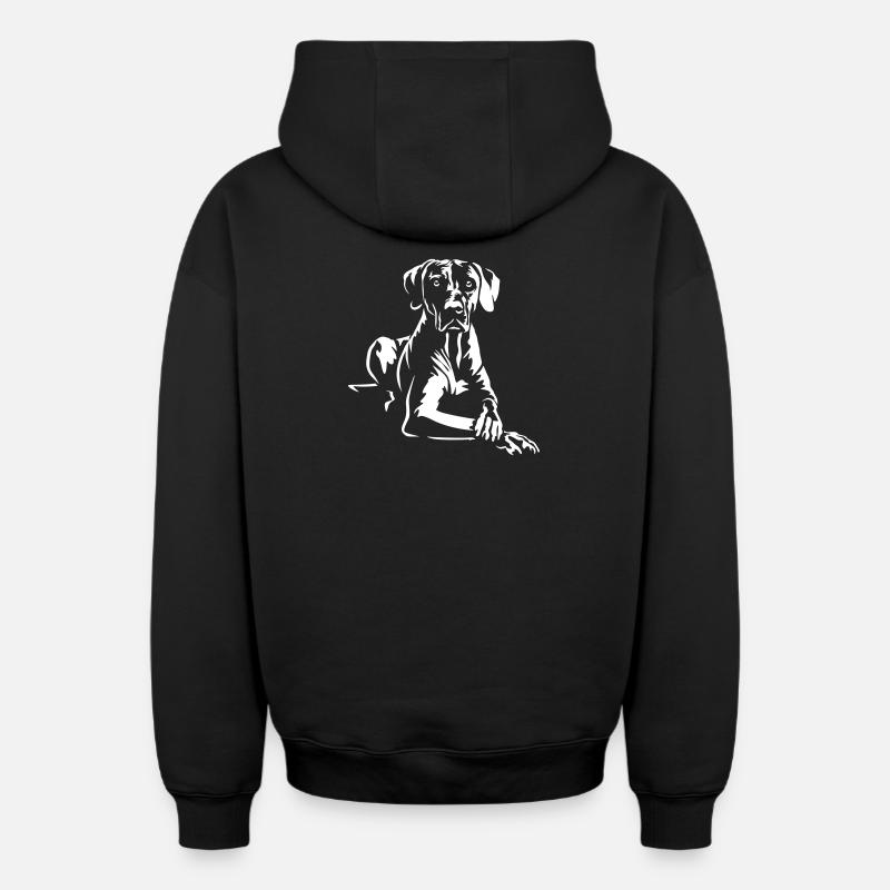 Rhodesian Ridgeback « Édition Noire » - Sweat à capuche unisexe zippé oversize épais SPREAD - noir