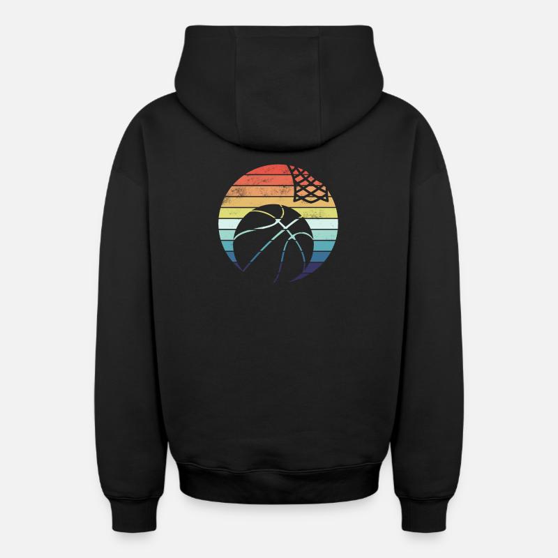 Basket-ball - Sweat à capuche unisexe zippé oversize épais SPREAD - noir