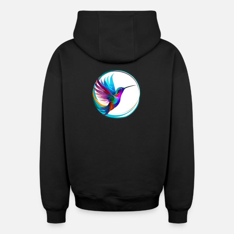 Colibri - Sweat à capuche unisexe zippé oversize épais SPREAD - noir