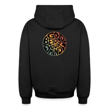 Allez au-delà de votre - Sweat à capuche unisexe zippé oversize épais SPREAD - noir - Dos - AI Model Male 185 dark (185cm)