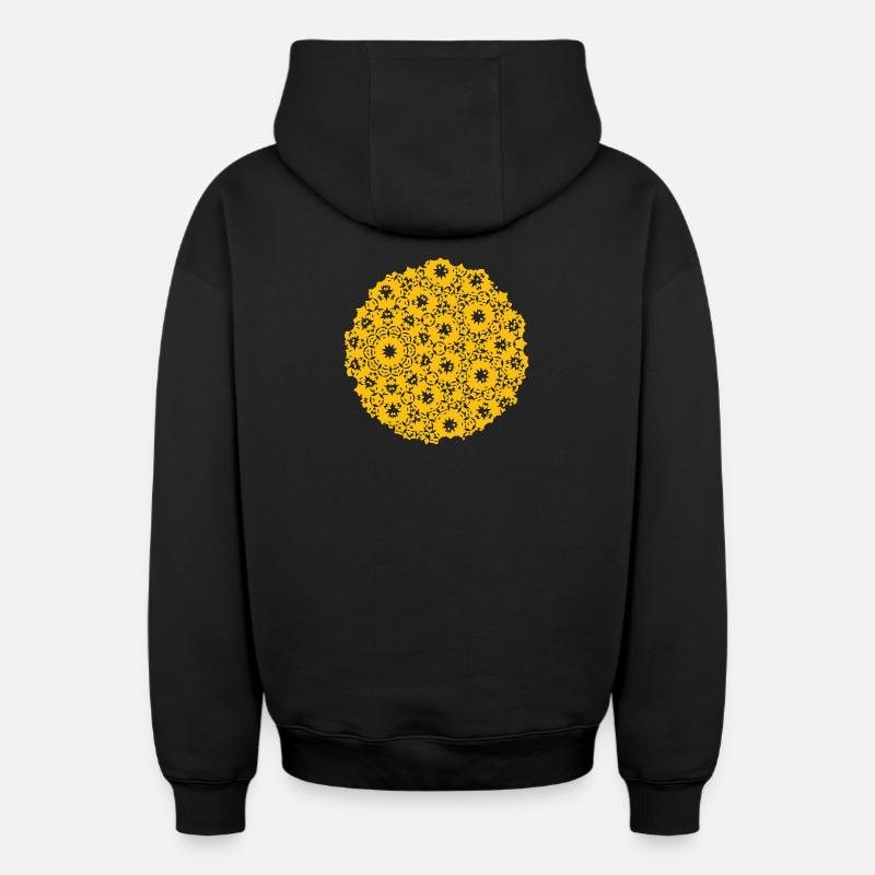 Motif de lune - Sweat à capuche unisexe zippé oversize épais SPREAD - noir