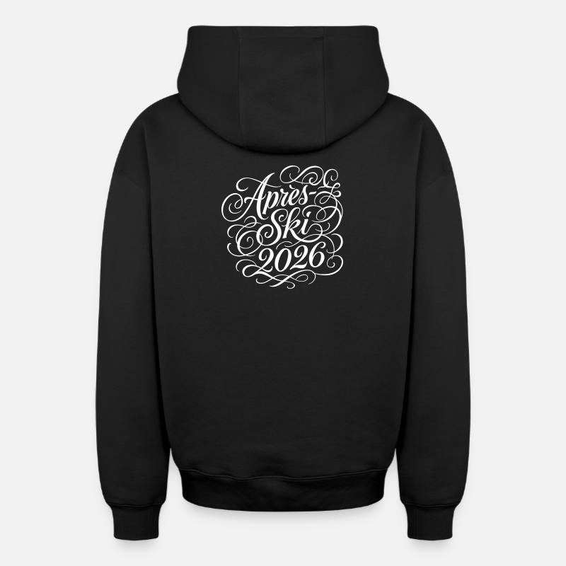 Après-ski 2026 - Sweat à capuche unisexe zippé oversize épais SPREAD - noir