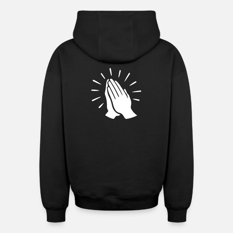 Prière Main Prie - Sweat à capuche unisexe zippé oversize épais SPREAD - noir