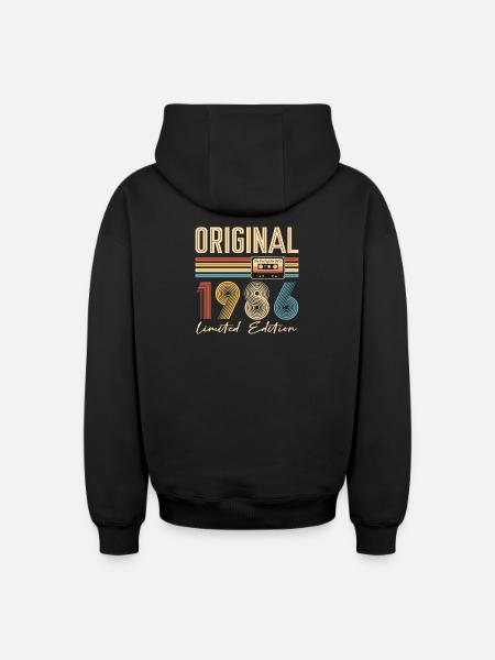 40-jähriges Jubiläum Originalgeschenk 1986 - Oversized Heavyweight Unisex Zip Hoodie - Schwarz