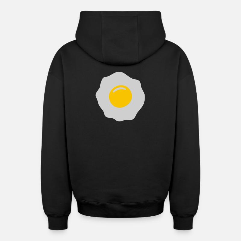 egg ei spiegelei - Oversized Heavyweight Unisex Zip Hoodie - Schwarz