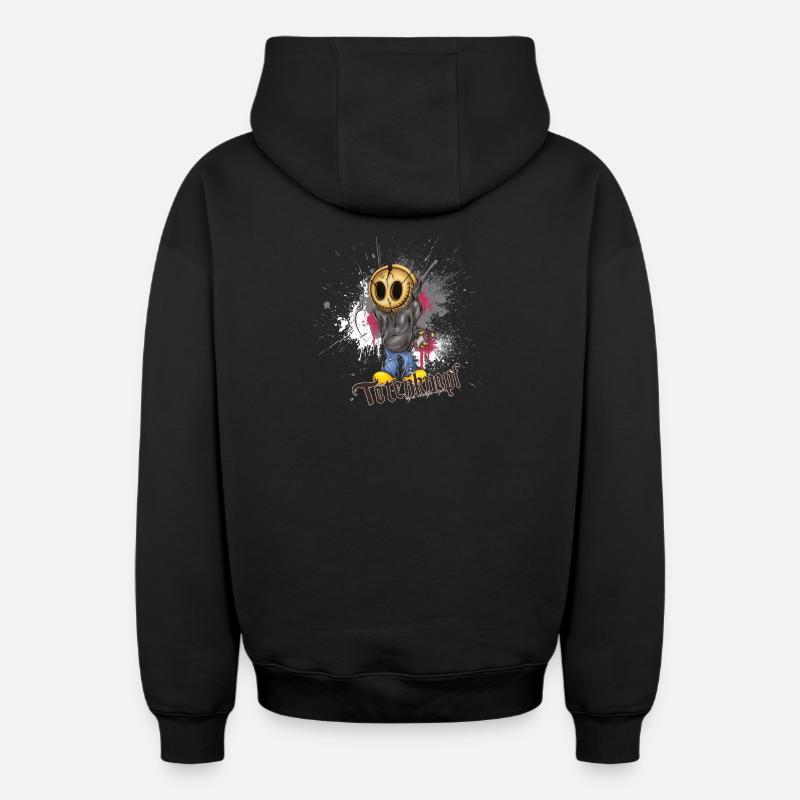 Totenknopf can assassin - Sweat à capuche unisexe zippé oversize épais SPREAD - noir