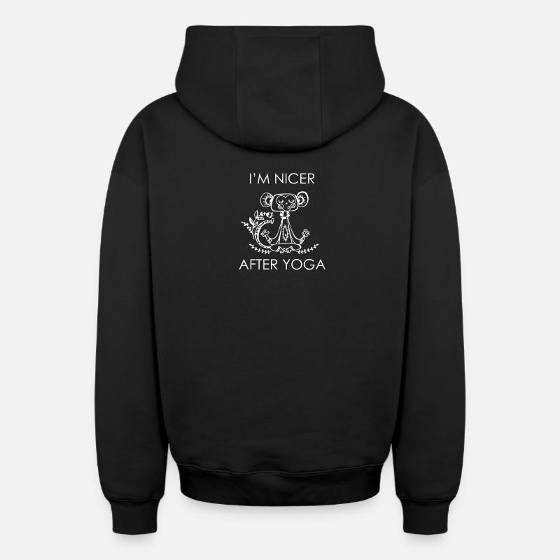 yoga - Sweat à capuche unisexe zippé oversize épais SPREAD - noir