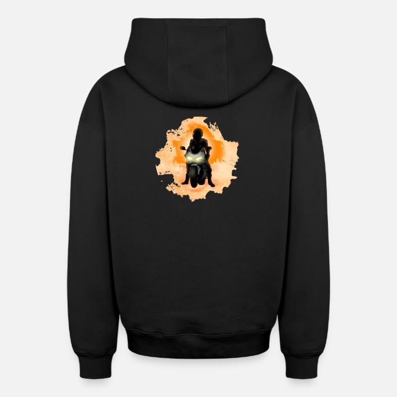 biker - Sweat à capuche unisexe zippé oversize épais SPREAD - noir