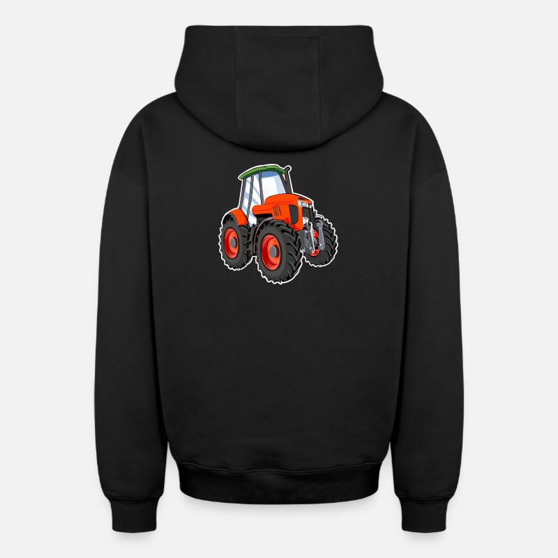 Tracteur - Sweat à capuche unisexe zippé oversize épais SPREAD - noir