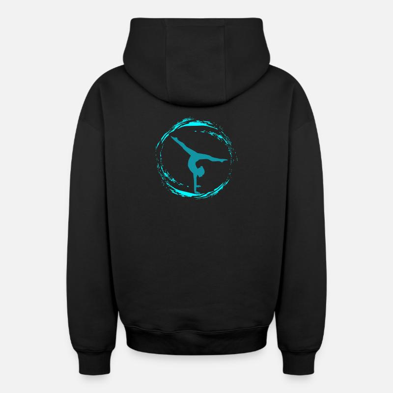 Gymnastique rythmique - Sweat à capuche unisexe zippé oversize épais SPREAD - noir