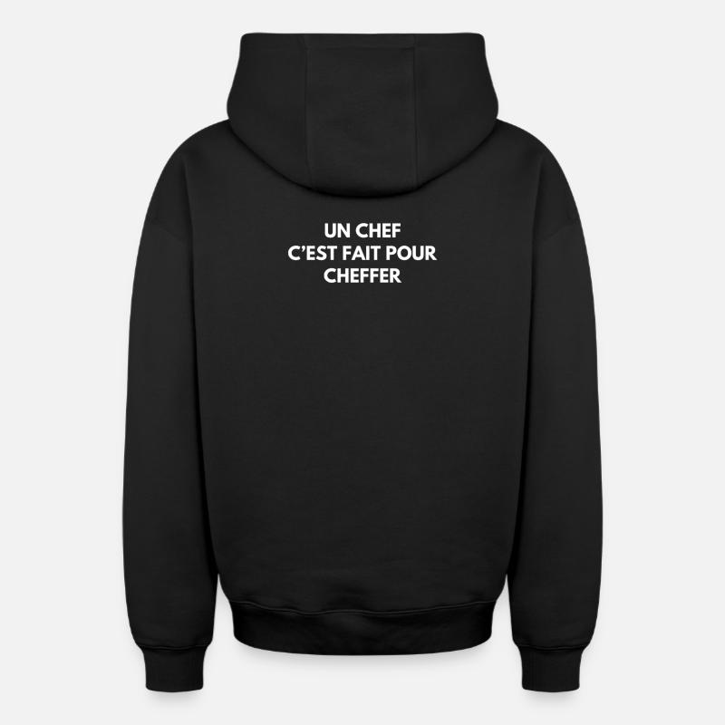 chef slogan Chirac humour - Sweat à capuche unisexe zippé oversize épais SPREAD - noir