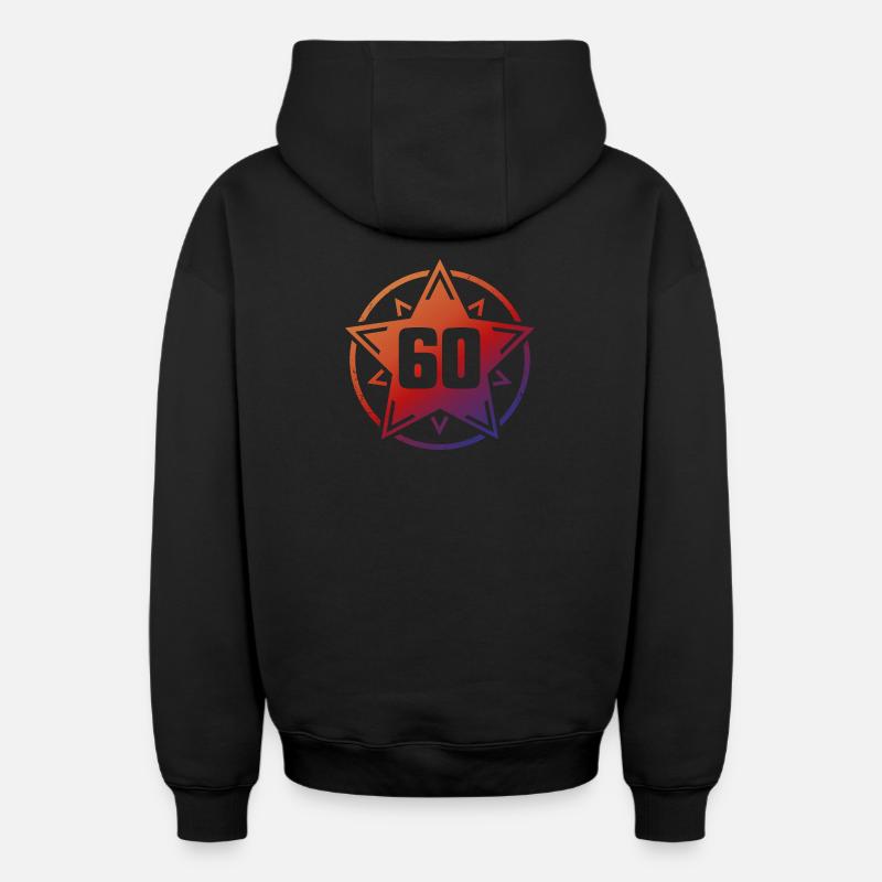 Superstar 60 - Sweat à capuche unisexe zippé oversize épais SPREAD - noir
