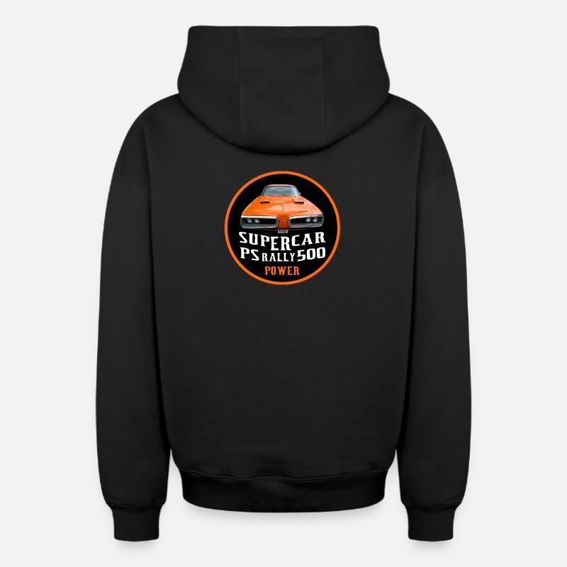SUPERCAR - Sweat à capuche unisexe zippé oversize épais SPREAD - noir