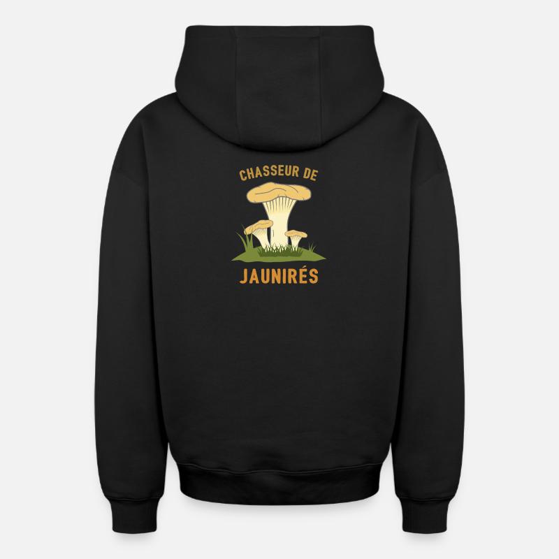 Chasseur de Jaunirés - Sweat à capuche unisexe zippé oversize épais SPREAD - noir