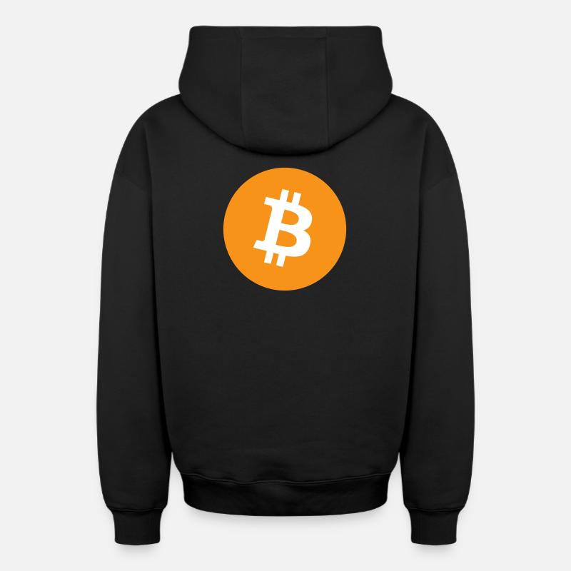 Bitcoin Logo - Sweat à capuche unisexe zippé oversize épais SPREAD - noir