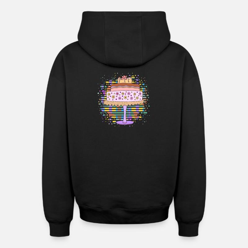 Gâteau - Sweat à capuche unisexe zippé oversize épais SPREAD - noir