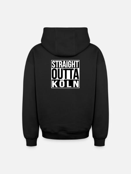 STRAIGHT OUTTA KÖLN - Oversized Heavyweight Unisex Zip Hoodie - Schwarz