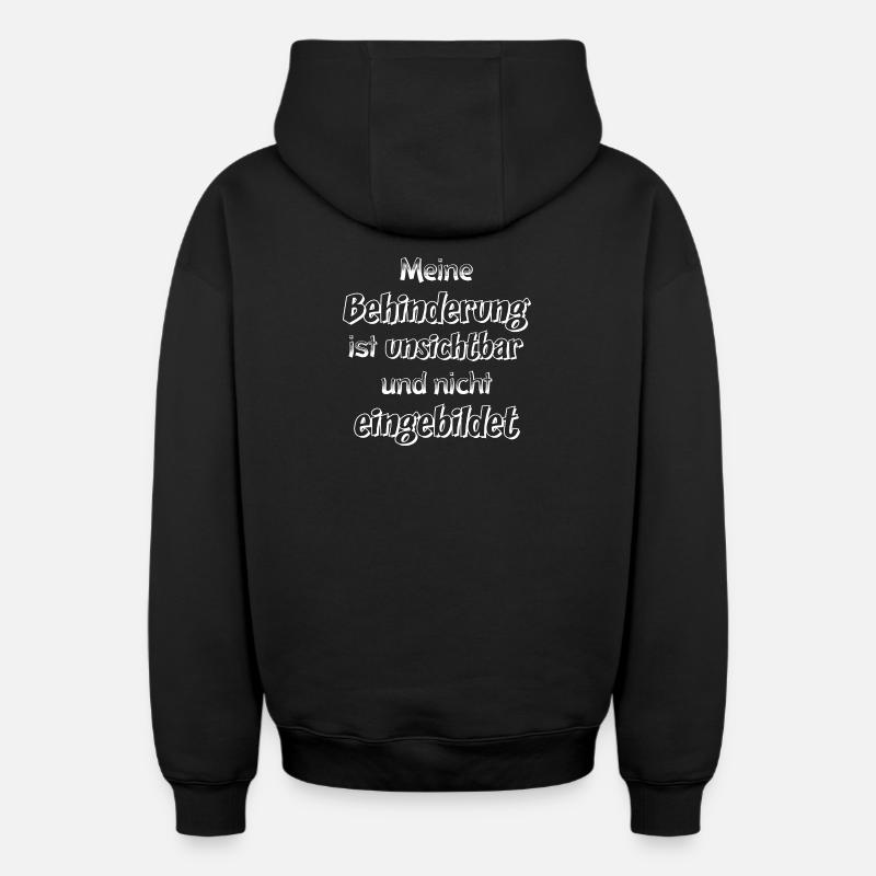 Dicton invisible sur le handicap - Sweat à capuche unisexe zippé oversize épais SPREAD - noir