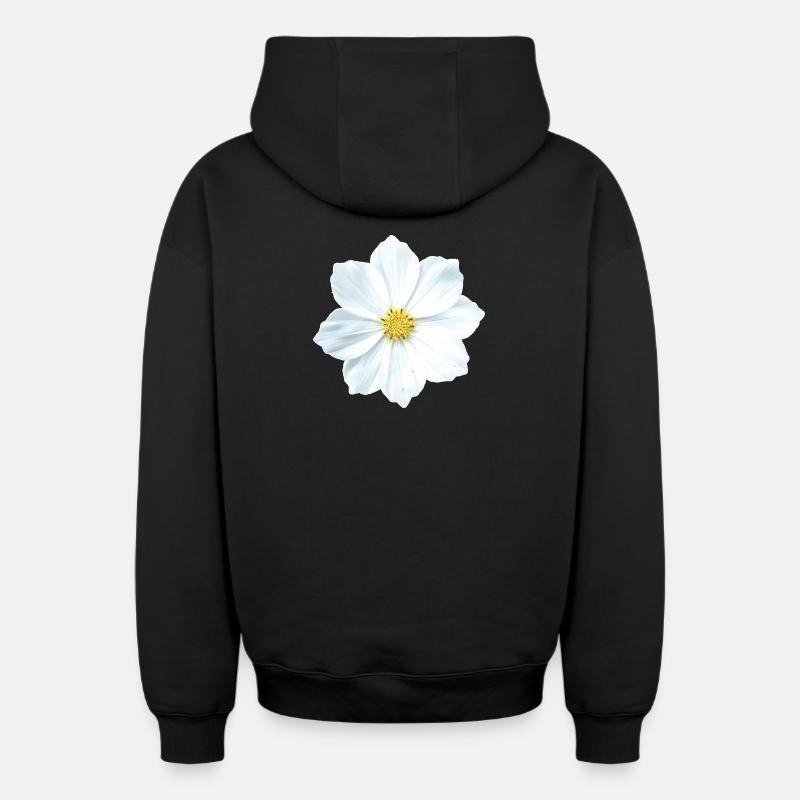 fleur - Sweat à capuche unisexe zippé oversize épais SPREAD - noir