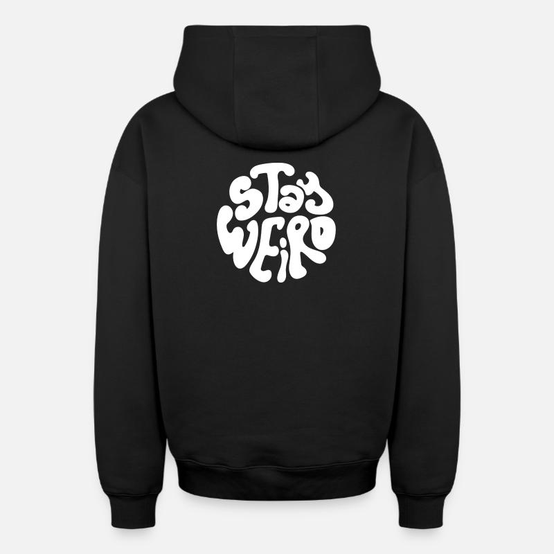 Restez bizarre - Sweat à capuche unisexe zippé oversize épais SPREAD - noir
