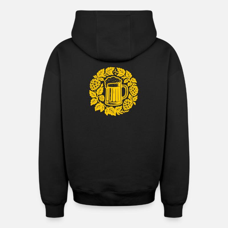Bier kranz - Sweat à capuche unisexe zippé oversize épais SPREAD - noir