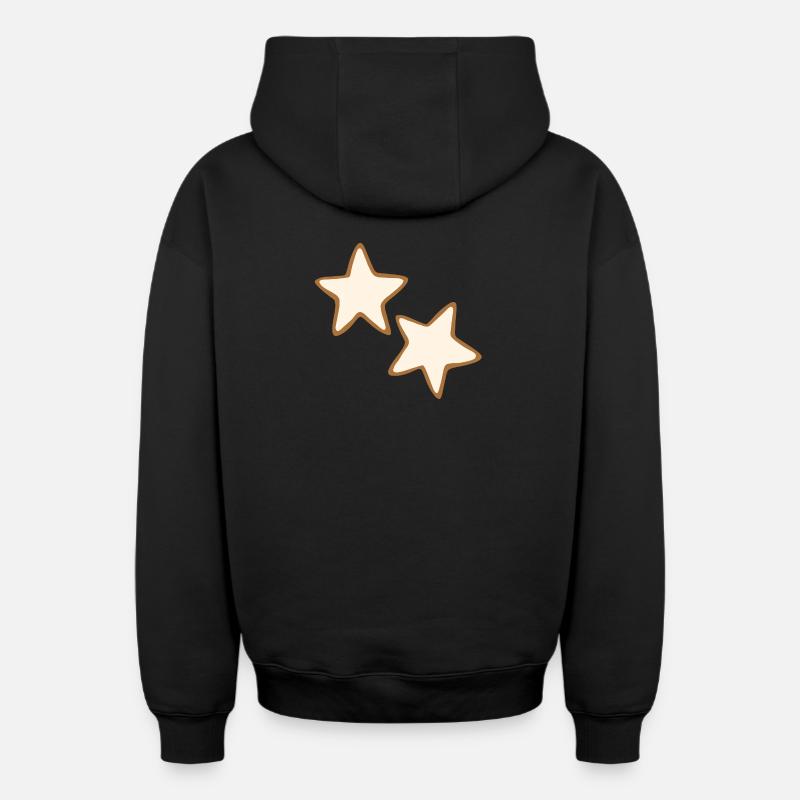 Biscuits Cinnamon Star - Sweat à capuche unisexe zippé oversize épais SPREAD - noir
