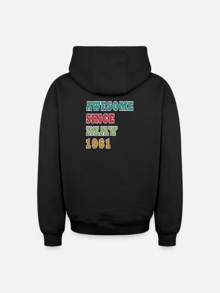 Cult date May 1961 - Oversized Heavyweight Unisex Zip Hoodie - black
