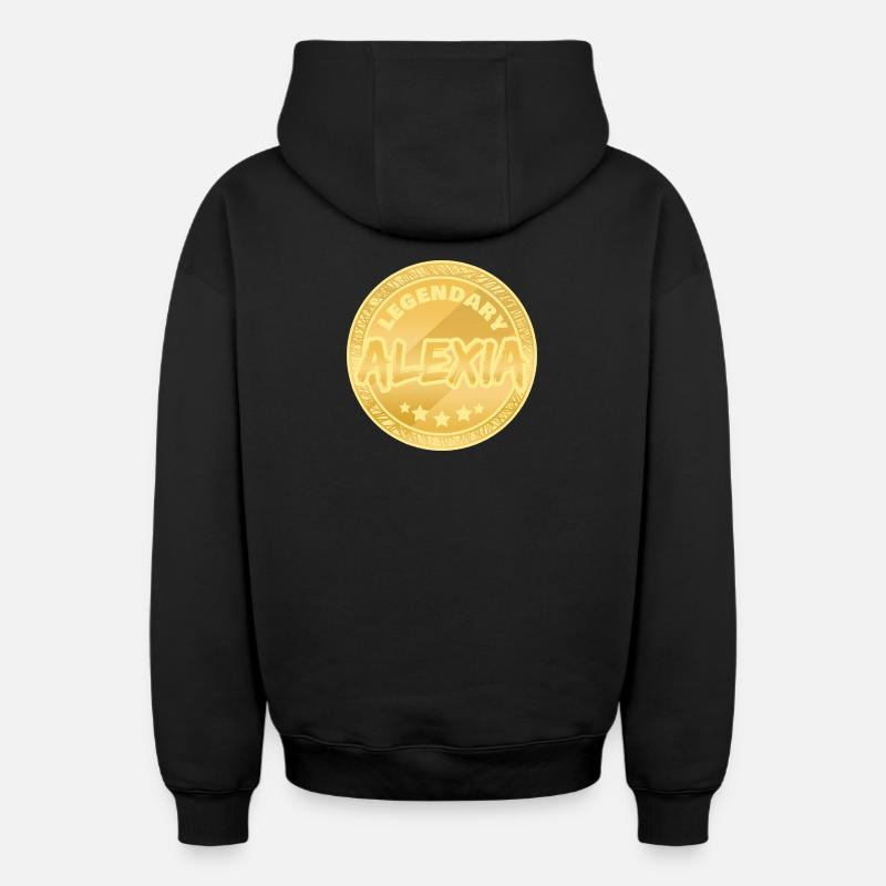 Alexia als Geschenkidee - Oversized Heavyweight Unisex Zip Hoodie - Schwarz