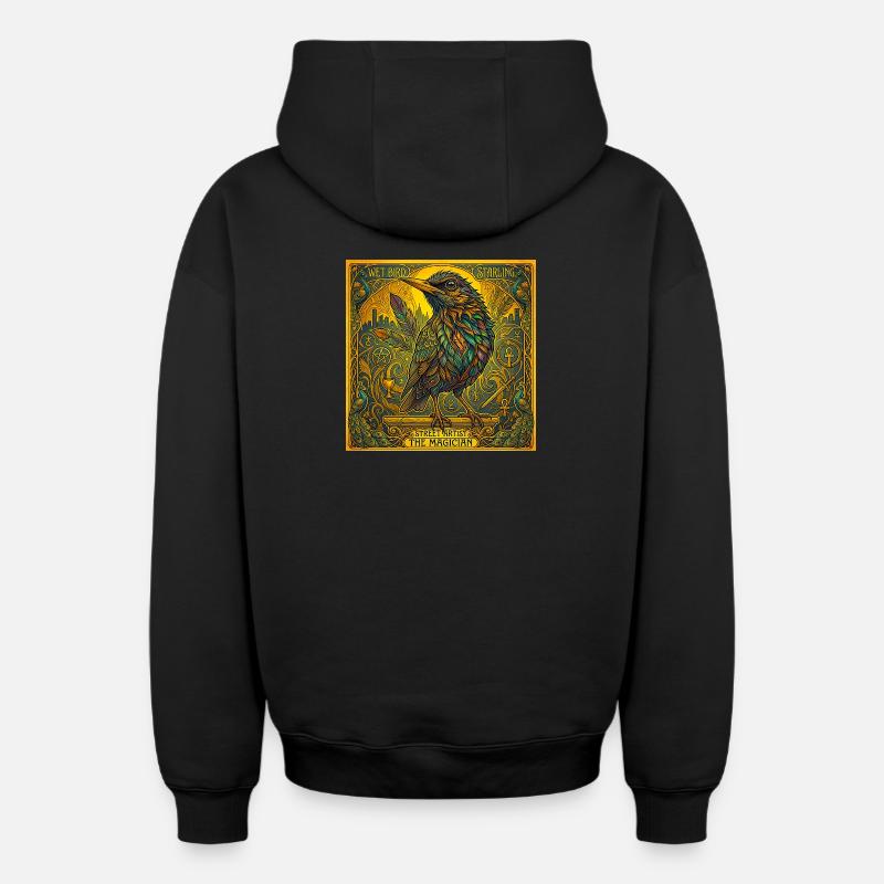 Blackbird, le Magicien - Sweat à capuche unisexe zippé oversize épais SPREAD - noir