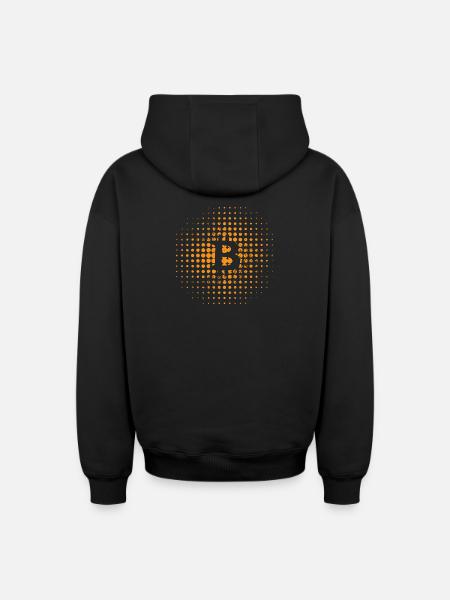 Bitcoin, idée cadeau Bitcoiner - Sweat à capuche unisexe zippé oversize épais SPREAD - noir