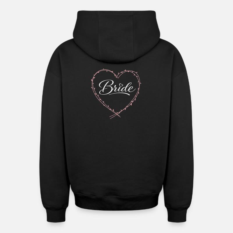 Mariée - Sweat à capuche unisexe zippé oversize épais SPREAD - noir