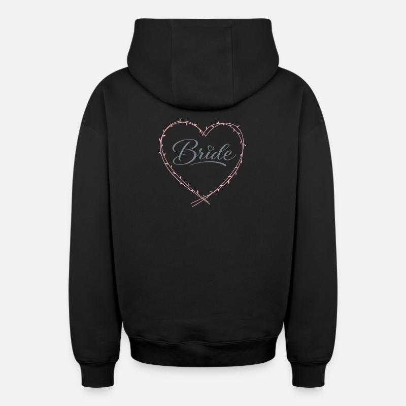 Mariée - Sweat à capuche unisexe zippé oversize épais SPREAD - noir