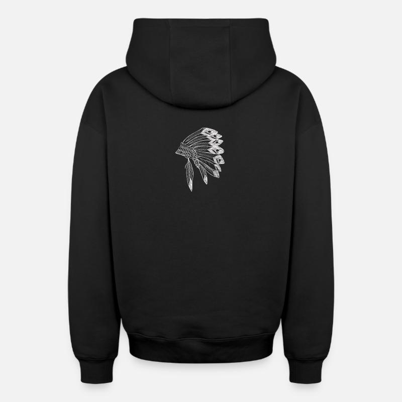 Apache - Oversized Heavyweight Unisex Zip Hoodie - Schwarz