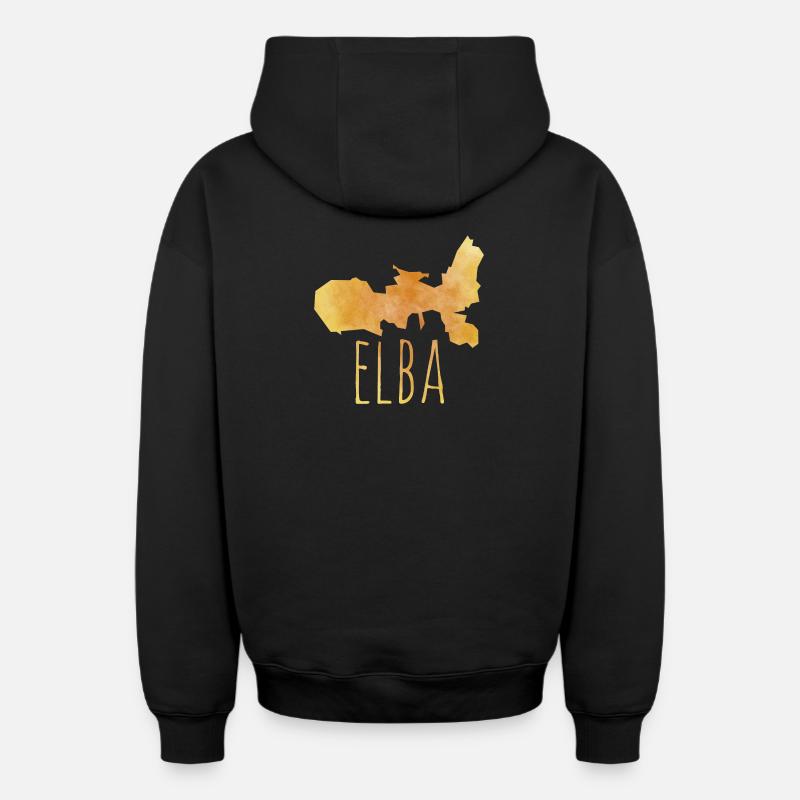 Elba - Sweat à capuche unisexe zippé oversize épais SPREAD - noir
